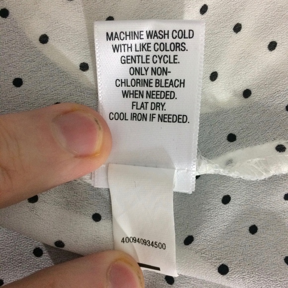 Candies Womens XS Black & White Polkadot Lace Top - Picture 7 of 7